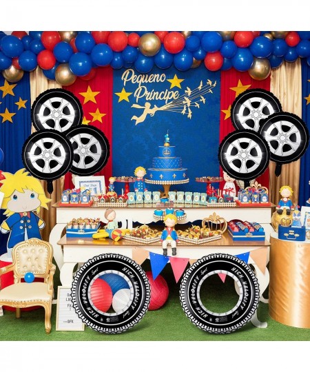 14 Pcs Car Decorations Racing Cars Birthday Party Supplies Include 4 Tire Tube Swim Ring Inflatable Tire Floats for Pool with...