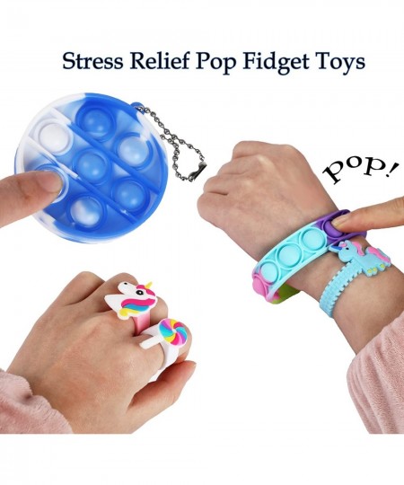 Fidget Purse Pop Fidget Push It Bubble Popper Unicorn Bag with Bulk Fidget Bracelets Key Chain Stress Relief Toys for Girls A...