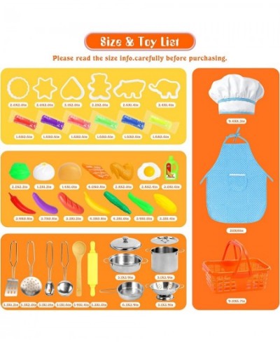 42PCS Kids Play Kitchen Accessories Toys Cooking Set with Stainless Steel Children Play Food Set Toddlers Kitchen Toy Pretend...