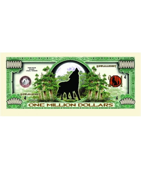 Pack of 5 - Howling Wolf Million Dollar Bill $16.83 - Gags & Practical Joke Toys