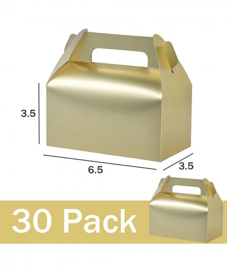 30 Pack Gold Gable Treat Boxes Party Favor Boxes Gift Boxes for Kids for Snacks Candy Toys Birthday Party Wedding Halloween C...