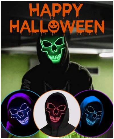 Halloween Scary Mask Light Up Mask for Party Favor Supplies with 3 Modes $22.76 - Kids' Dress-Up Accessories