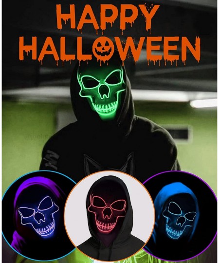 Halloween Scary Mask Light Up Mask for Party Favor Supplies with 3 Modes $22.76 - Kids' Dress-Up Accessories