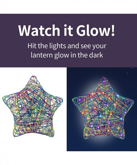 Make a Glows Star Lantern with 30 Multi-Colored LED Bulbs - Kids Gifts - 3D String Art Kit for Kids - DIY Arts & Craft Kits -...