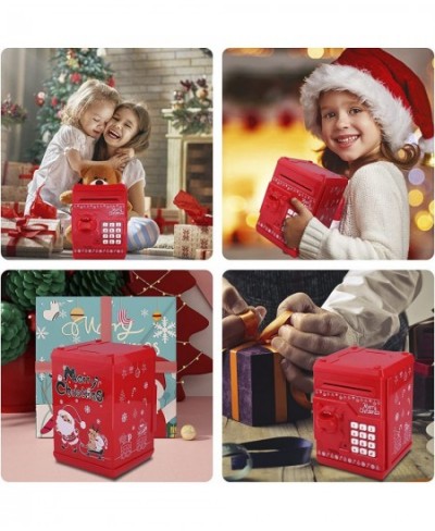 Cartoon Electronic Password Mini ATM Piggy Bank Cash Coin Can Auto Scroll Paper Money Saving Box for Children Kids (Christmas...