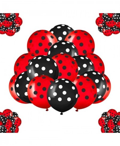 50pcs Red Black Polka Dots Balloons set party decoration Red Black Balloons kit party supplies for Red black animal party for...