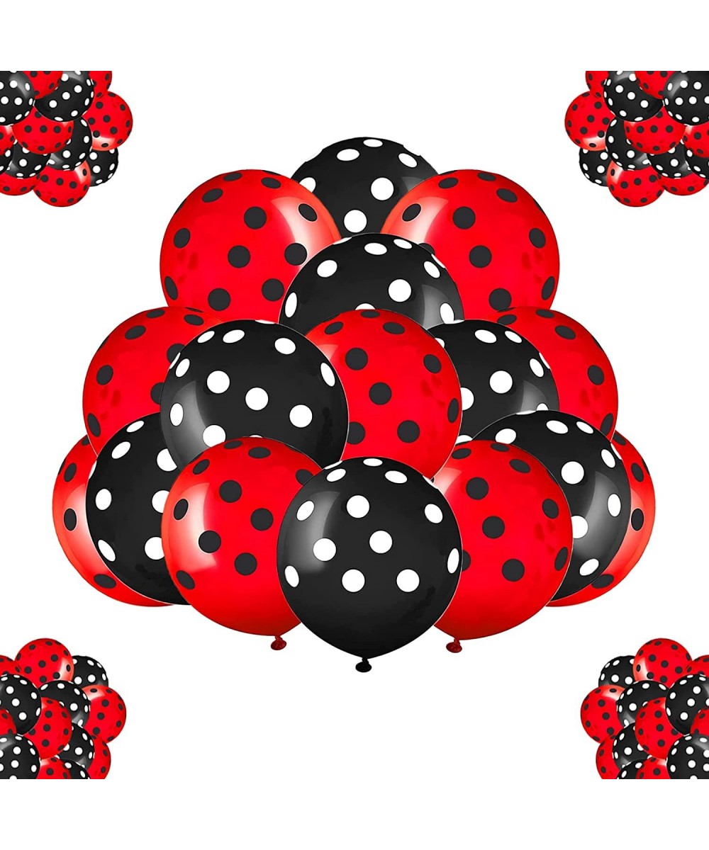 50pcs Red Black Polka Dots Balloons set party decoration Red Black Balloons kit party supplies for Red black animal party for...