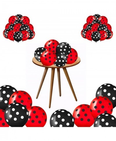 50pcs Red Black Polka Dots Balloons set party decoration Red Black Balloons kit party supplies for Red black animal party for...