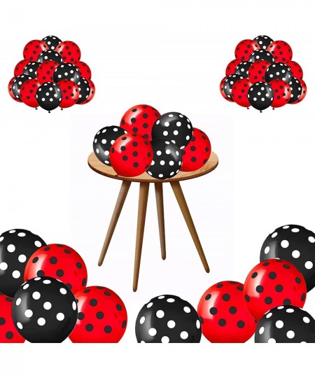 50pcs Red Black Polka Dots Balloons set party decoration Red Black Balloons kit party supplies for Red black animal party for...