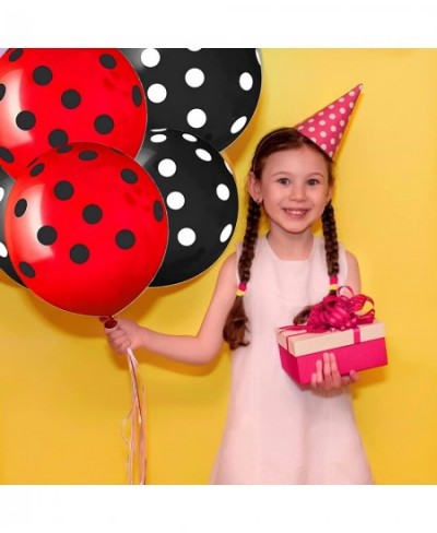 50pcs Red Black Polka Dots Balloons set party decoration Red Black Balloons kit party supplies for Red black animal party for...