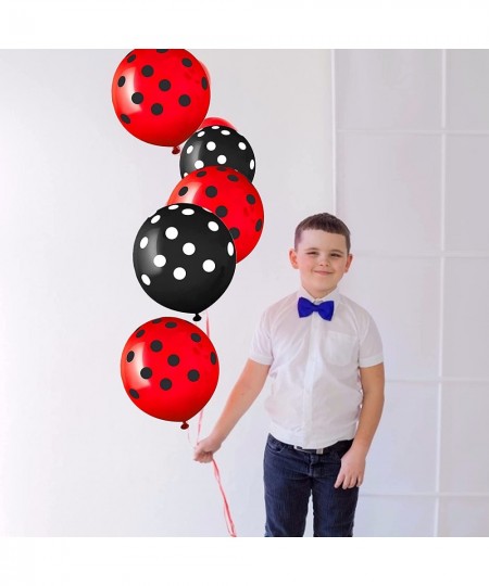 50pcs Red Black Polka Dots Balloons set party decoration Red Black Balloons kit party supplies for Red black animal party for...