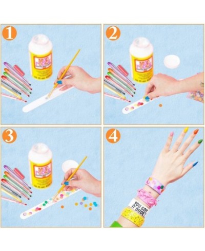 Slap Bracelets 35 Pack White DIY Slap Bracelets Bands Kids Party Bracelet Favors Painting Pat Ring Snap Bracelets Wristbands ...