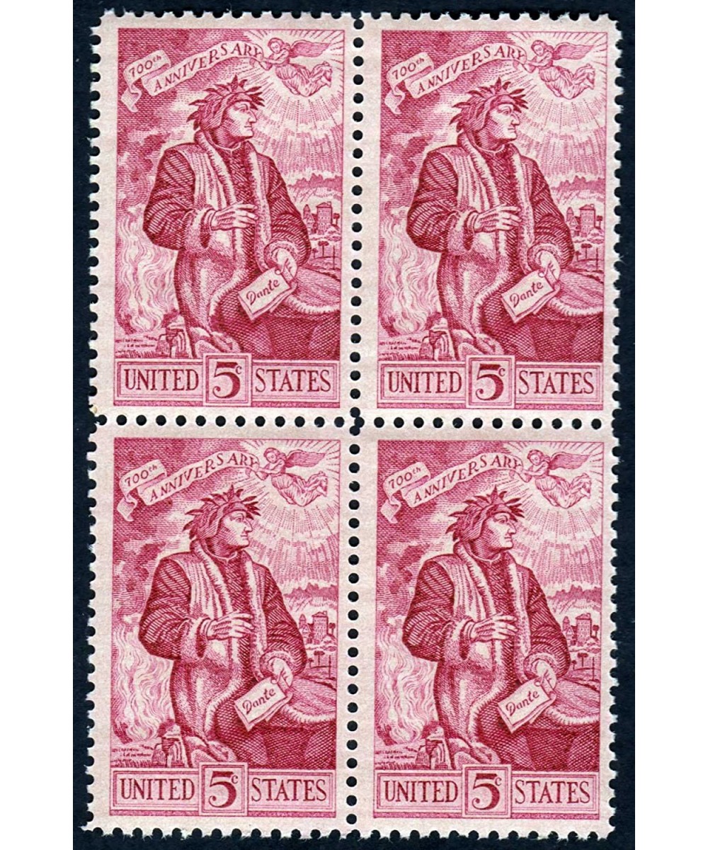 700th Anniversary Dante Set of 4 x 5 Cent US Postage Stamps NEW Scot 1268 $13.56 - Collectibles Display & Storage