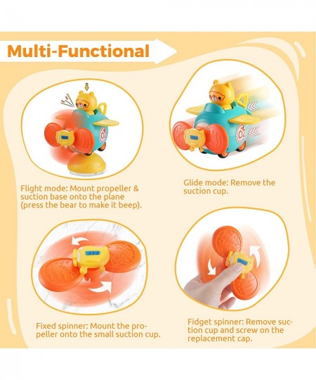 Suction Cup Spinner Toys: Baby Rattles Toy Kids Spinning Top Toys Baby Dimple Toy Sensory Toys Infant High Chair Toy Grab Spi...