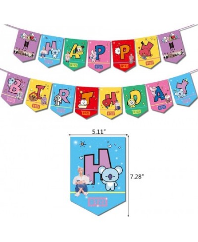 BTS Birthday Party Supplies BTS Happy Birthday Banner Cake Topper Party Balloons for Kids Birthday Party Favor Decorations $2...