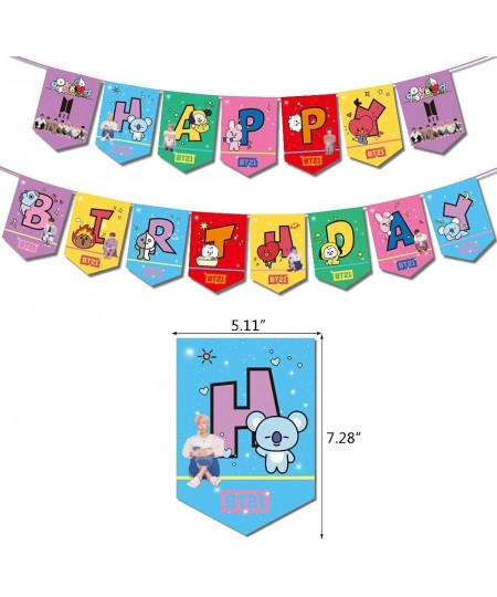 BTS Birthday Party Supplies BTS Happy Birthday Banner Cake Topper Party Balloons for Kids Birthday Party Favor Decorations $2...