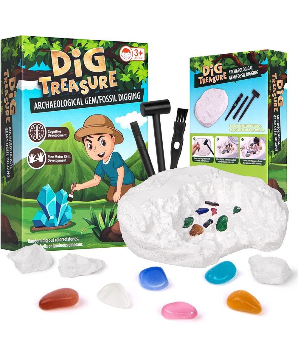 Gemstone Dig Kit Gem Crystals Digging Kit for Kids Educational DIY Toys STEM Science Kit-Dig Up 14 Gemstone Geology Archaeolo...