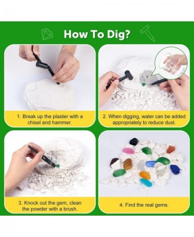 Gemstone Dig Kit Gem Crystals Digging Kit for Kids Educational DIY Toys STEM Science Kit-Dig Up 14 Gemstone Geology Archaeolo...