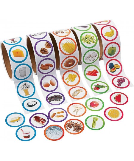 My Plate Food and Nutrition Roll Stickers - 5 Rolls of Each Food Group - Learning Supplies for Kids $42.89 - Kids' Stickers