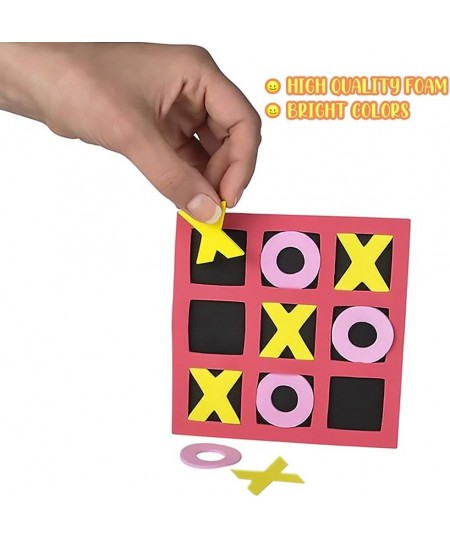 Foam Tic Tac Toe Mini Board Games Set of 24 Colorful Family Games for Hours of Brain-Building Fun Great as Travel Games Learn...