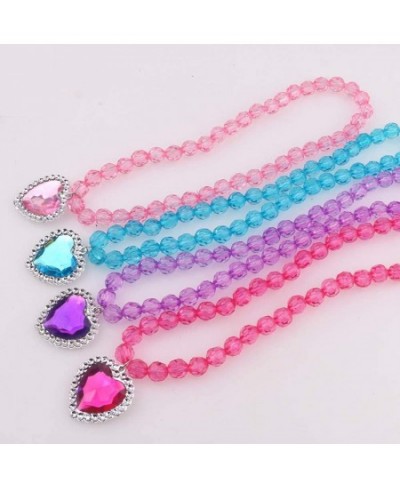 4 Sets Princess Pretend Jewelry Princess Necklace/Bracelet Jewelry Princess Jewel Necklaces Dress Up Necklace Bracelet for Pa...