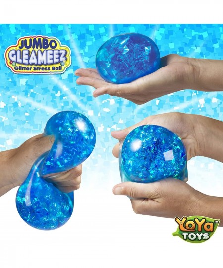 Jumbo Gleameez Glitter Stress Ball Fidget Toy | Colorful Squish Ball Filled with Sparkling Foil Glitters | Excellent for Stre...