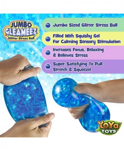 Jumbo Gleameez Glitter Stress Ball Fidget Toy | Colorful Squish Ball Filled with Sparkling Foil Glitters | Excellent for Stre...