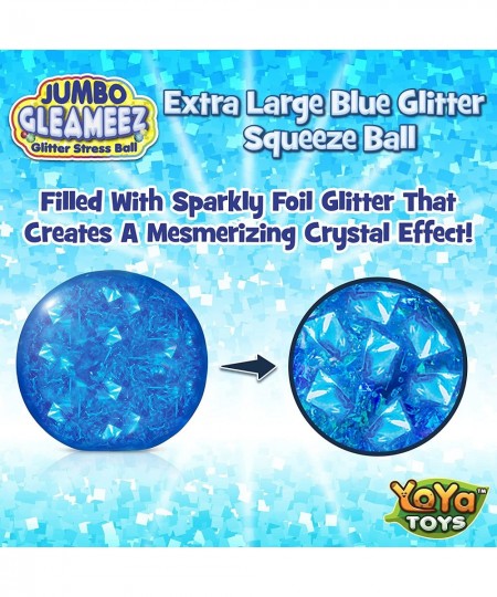 Jumbo Gleameez Glitter Stress Ball Fidget Toy | Colorful Squish Ball Filled with Sparkling Foil Glitters | Excellent for Stre...