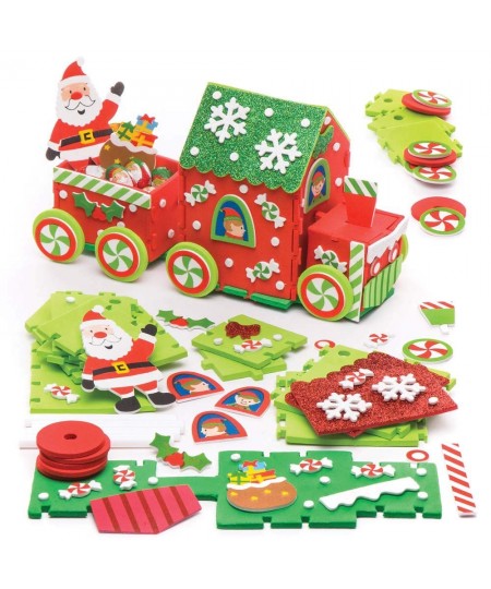 AR737 Santa's Train Kits - Pack of 2 Foam Craft Activities for Kids to Assemble Decorate and Display Great as a Gift for Crea...