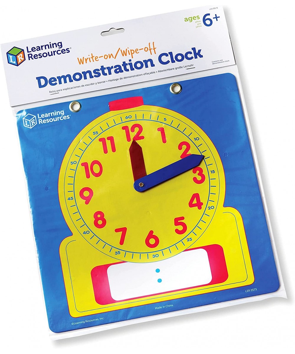 Write & Wipe Demonstration Clock - 1 Piece Ages 6+ Paper Clocks for Teaching First Grade Learning Games Teaching Time Essenti...