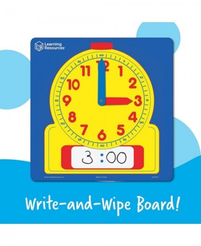 Write & Wipe Demonstration Clock - 1 Piece Ages 6+ Paper Clocks for Teaching First Grade Learning Games Teaching Time Essenti...