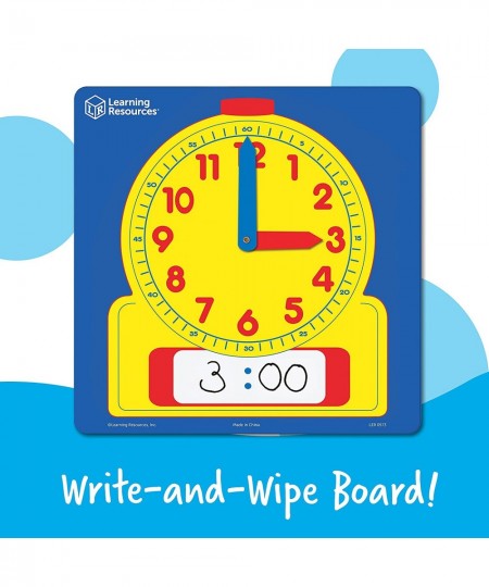 Write & Wipe Demonstration Clock - 1 Piece Ages 6+ Paper Clocks for Teaching First Grade Learning Games Teaching Time Essenti...