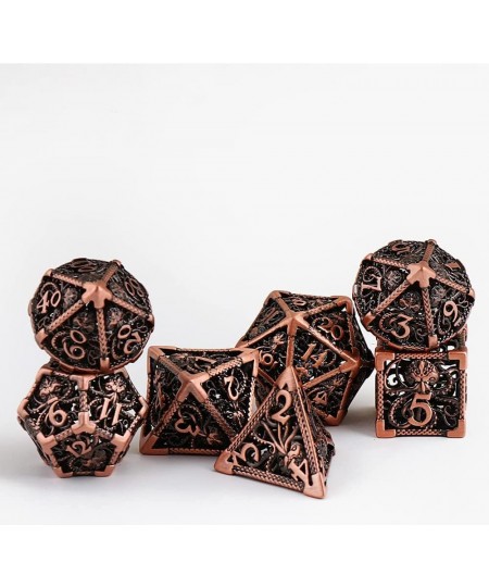 Metal Dice 7 DND Hollow Metal Dice Cthulhu Design Polyhedron Dice Set for Role Playing Games D&D Dice MTG Pathfinder D&D Dice...