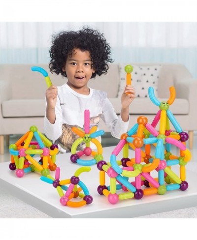 74 PCS Magnetic Balls and Rods Set Magnetic Building Sticks Blocks Toys Magnet Educational Toys STEM Toys for Kids Learning M...