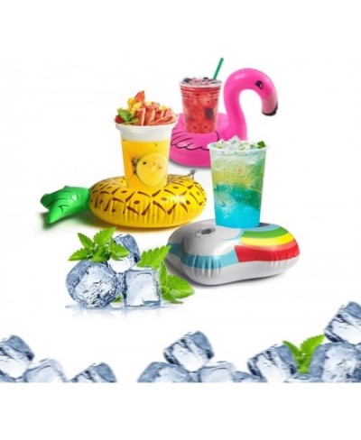 12 Pack Inflatable Drink Holders+1 Inflatable Needle+1 Storage Bag Drink Floats Inflatable Cup Coasters for Kids Toys and Poo...