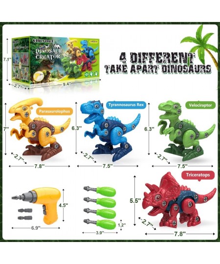 Dinosaur Toys for 3 4 5 6 7 Year Old Boys Take Apart Toys with Electric Drill for Kids STEM Educational Construction Building...