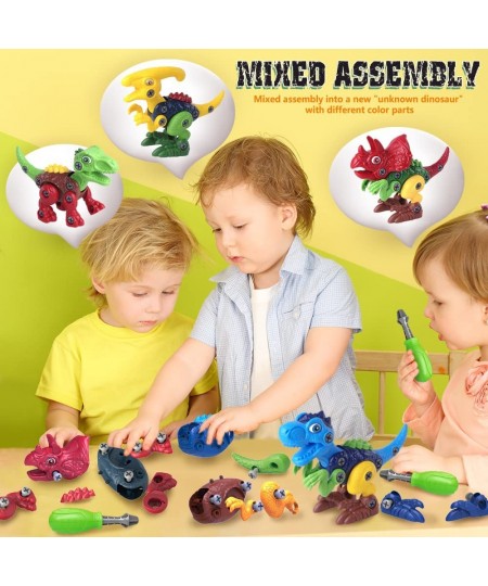 Dinosaur Toys for 3 4 5 6 7 Year Old Boys Take Apart Toys with Electric Drill for Kids STEM Educational Construction Building...