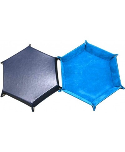 DND Metal Dice Tray Dice Folding Hexagon Tray Leather Dice Holder Velvet Rolling Storage Tray for Dice Games RPG DND Other Ta...