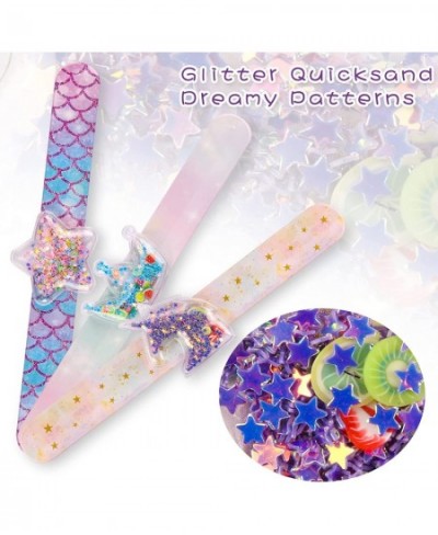 Slap Bracelets Quicksand Slap Bracelets for Girls Glitter Shaker Unicorn Slap Bracelets with Silicone Wristbands for Kids Bir...