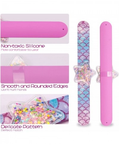 Slap Bracelets Quicksand Slap Bracelets for Girls Glitter Shaker Unicorn Slap Bracelets with Silicone Wristbands for Kids Bir...