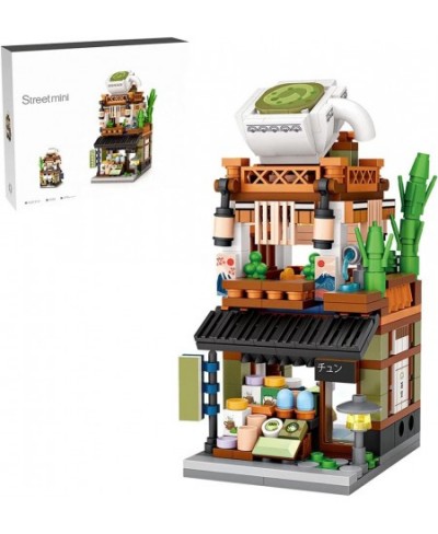 Japanese Matcha Shop House Building Blocks Set Street View Modular Building Kit Mini Bricks NOT Compatible with Lego Architec...