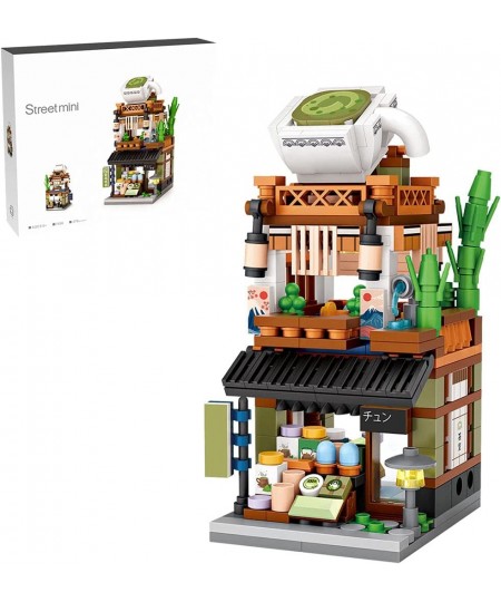 Japanese Matcha Shop House Building Blocks Set Street View Modular Building Kit Mini Bricks NOT Compatible with Lego Architec...