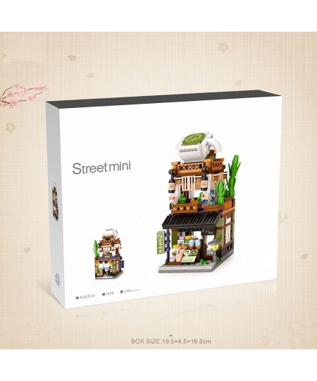 Japanese Matcha Shop House Building Blocks Set Street View Modular Building Kit Mini Bricks NOT Compatible with Lego Architec...