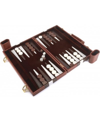 Backgammon Set 15 Inch Portable Handheld Backgammon Game Set with Leather Case Folding Board Gift Package Classic Travel Stra...