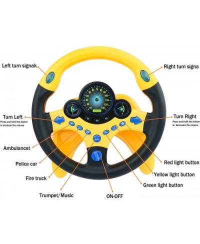 Kids Steering Wheel for Backseat with Car Key Pretend Driving Simulated Driving Steering Wheel Toy with Light and Music Gifts...