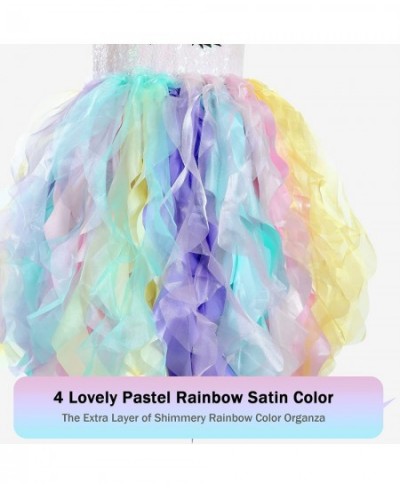 3-4Y Rainbow Unicorn Costume for girls with Double Layer Organza Willows Unicorn Halloween Costume for Easter Birthday Dance ...