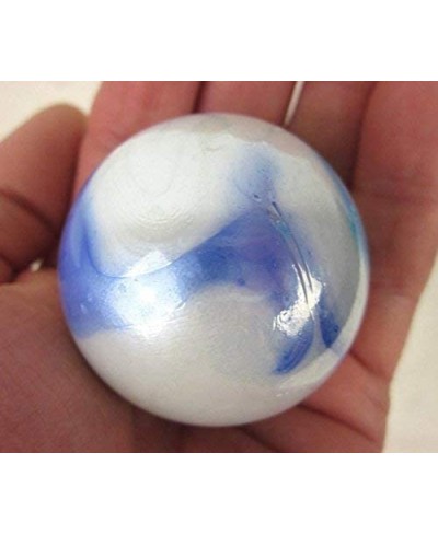 Big Game Toys~Toe Breaker 50mm (2") Bright Sky w/Stand White/Purple/Blue Marbles Glass Ball Huge Swirl $21.48 - Dice & Marble...