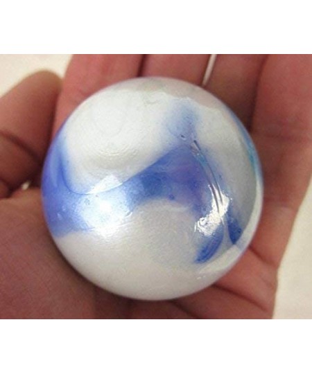 Big Game Toys~Toe Breaker 50mm (2") Bright Sky w/Stand White/Purple/Blue Marbles Glass Ball Huge Swirl $21.48 - Dice & Marble...