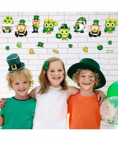 30 PCS St. Patrick Day Craft Kits for Kids DIY Leprechauns Shamrock Owl Gnome Sticker Craft Ornament St. Patrick Art Craft fo...