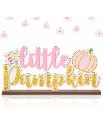 Pink Little Pumpkin Baby Shower Wooden?Table?Centerpieces Glitter Wood Letter Sign for Kids Birthday Party Decorations Suppli...